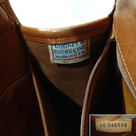 Vintage 80s Dooney & Bourke USA Brown Black Pebbled Leather Shoulder Satchel Bag - Picture 10 of 15